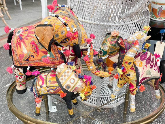 Boho Chic Suzani Elephant & Camel Family