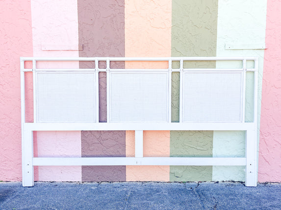 Palm Beach Chic Painted Rattan King Headboard