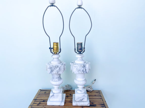 Pair of Alabaster Lamps