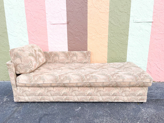 Palm Tree Upholstered Day Bed on Casters