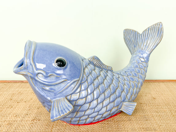Blue Ceramic Koi Fish