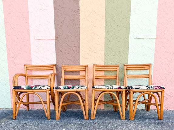 Warehouse Wedneday: Set of Four Old Florida Rattan Dining Chairs