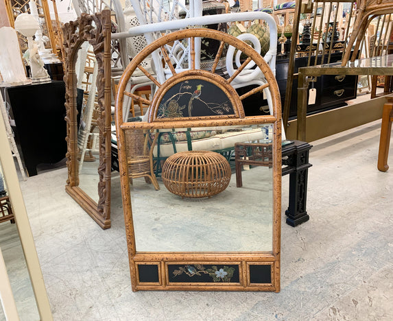 Tortoiseshell Bamboo Arch Bird Mirror