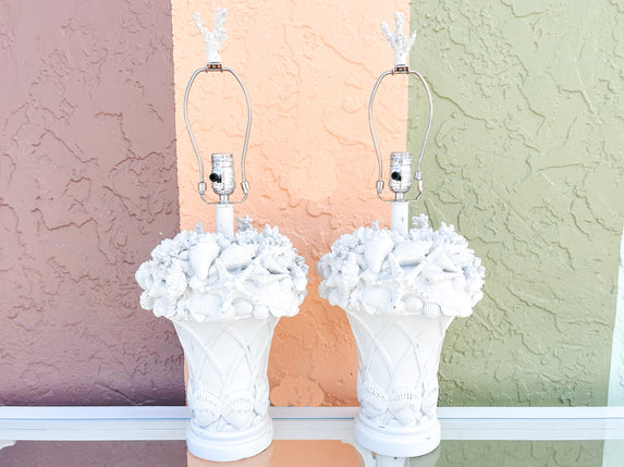 Pair of Coastal Chic Shell Lamps