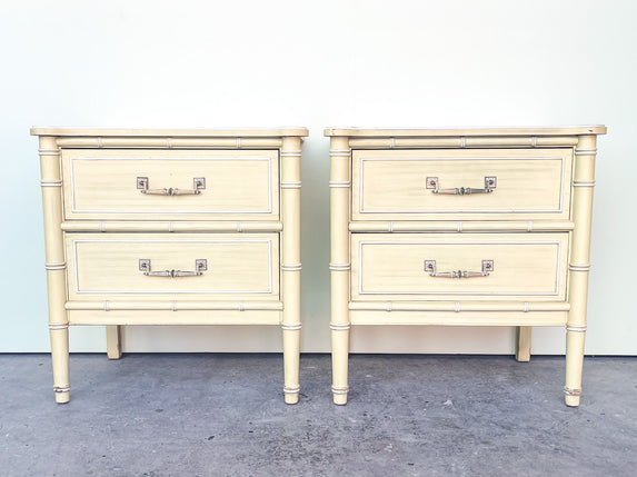 Pair of Faux Bamboo Henry Link Nightstands