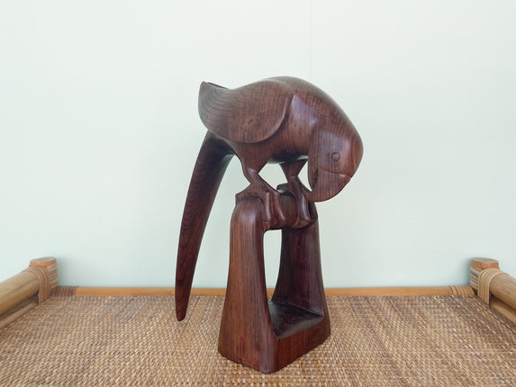 Mahogany Carved Parrot
