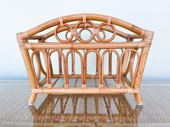 Rattan Circle Magazine Rack