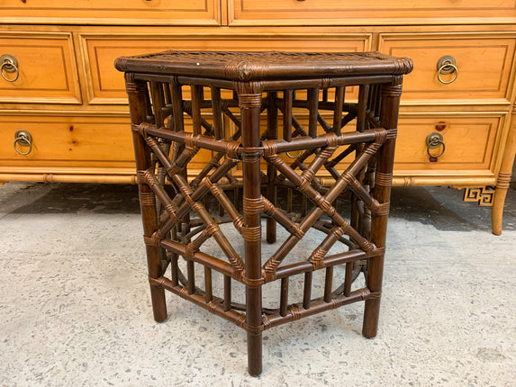 Bamboo Chippendale Octagon Side Table