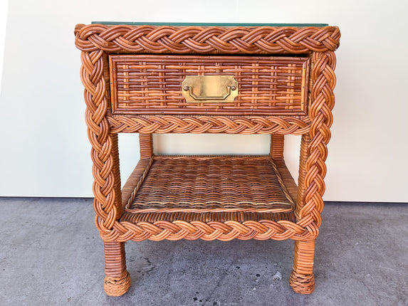 Braided Rattan Nightstand