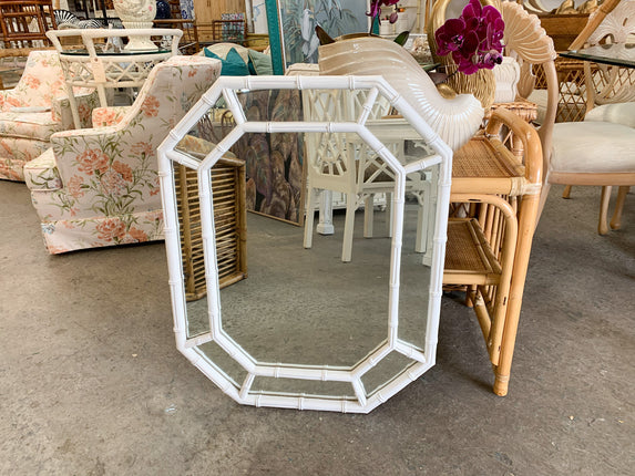 Faux Bamboo Octagon Mirror