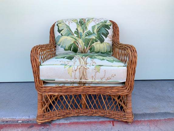 Oversized Wicker Palm Chair
