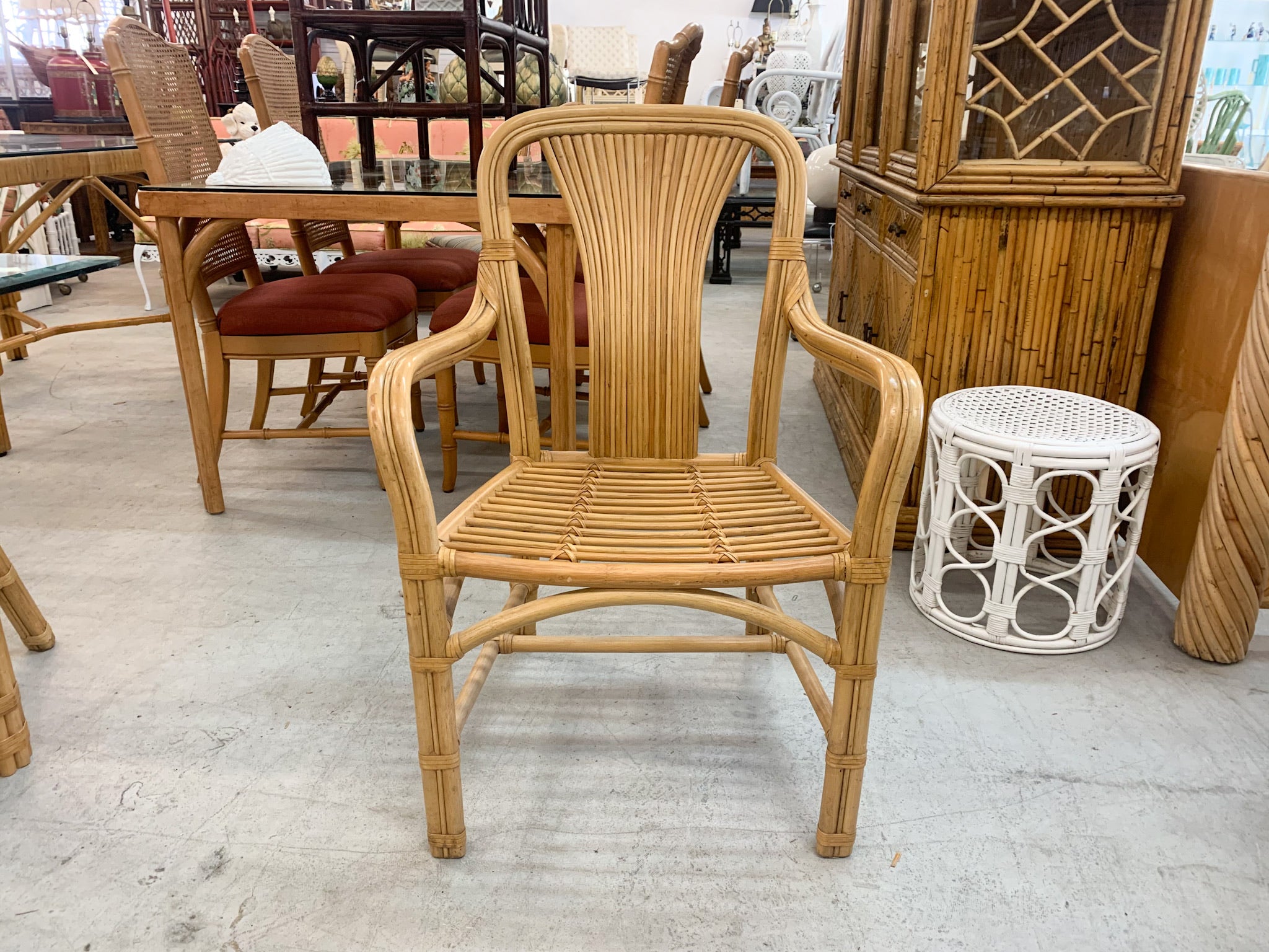 Set of Six Bamboo Curved Back Chairs