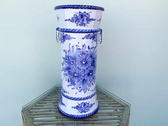 Blue and White Floral Umbrella Stand