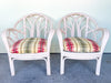 Pair of Painted Rattan Lounge Chairs