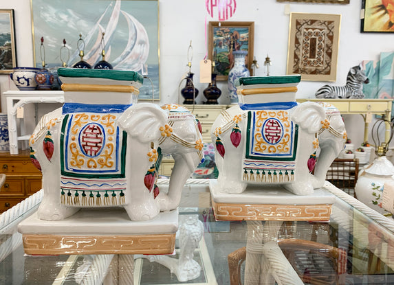 Pair of Colorful Elephants