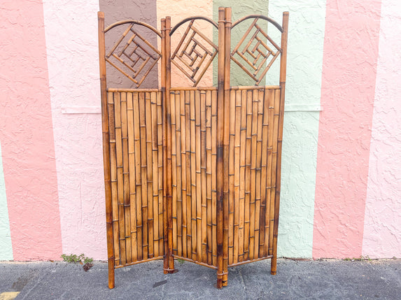 Tortoiseshell Bamboo Chippendale Screen