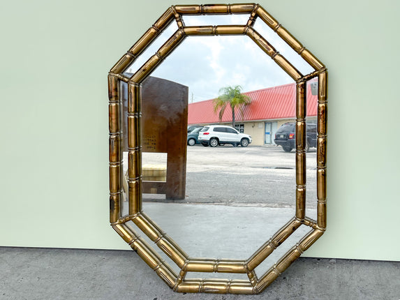 Kips Bay Show House Faux Bamboo Octagon Mirror