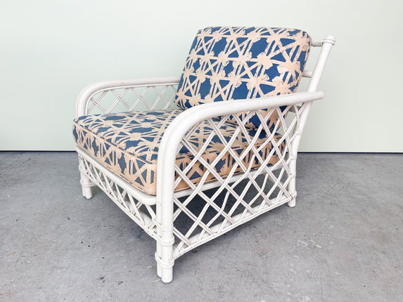 Ficks Reed Rattan Lattice Lounge Chair