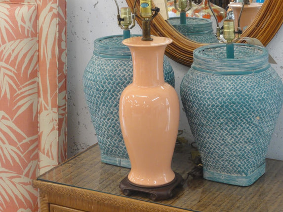 Coral Blush Ginger Jar Lamp