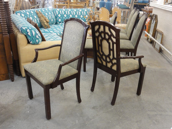 Pair of Hollywood Regency Fretwork Arm Chairs