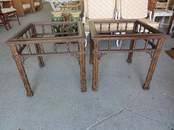 Pair of Faux Bamboo Side Tables