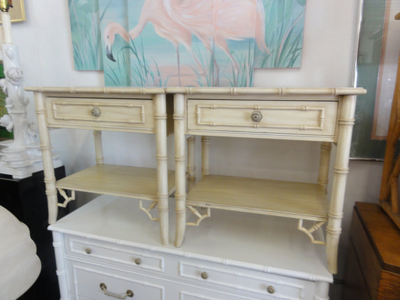 Pair of Faux Bamboo Night Stands
