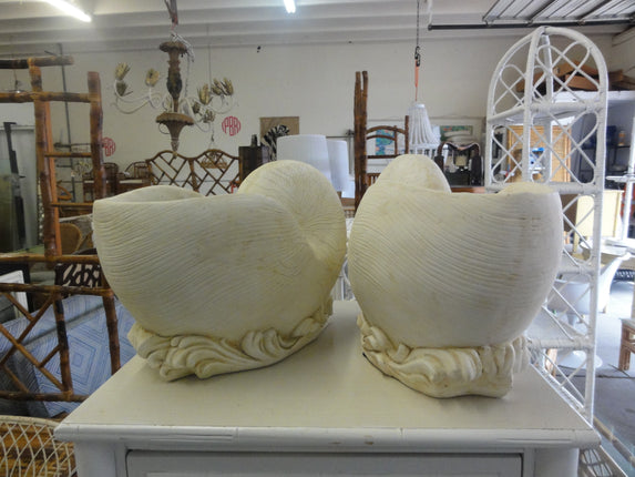 Pair of Composite Shell Cachepot