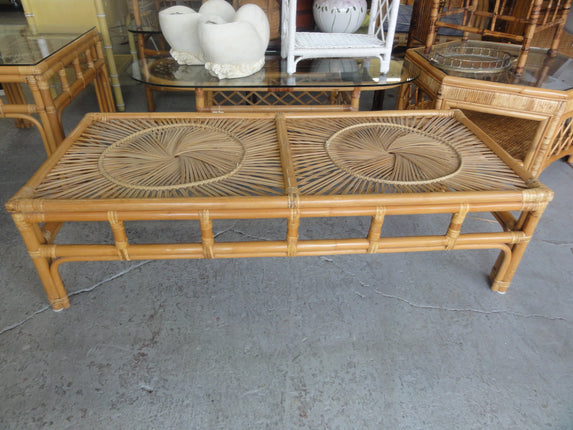 Rattan Medallion Coffee Table
