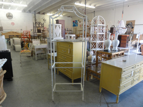 Faux Bamboo Metal Etagere