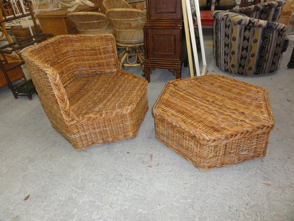 Brown Jordan Hexagon Chair & Ottoman