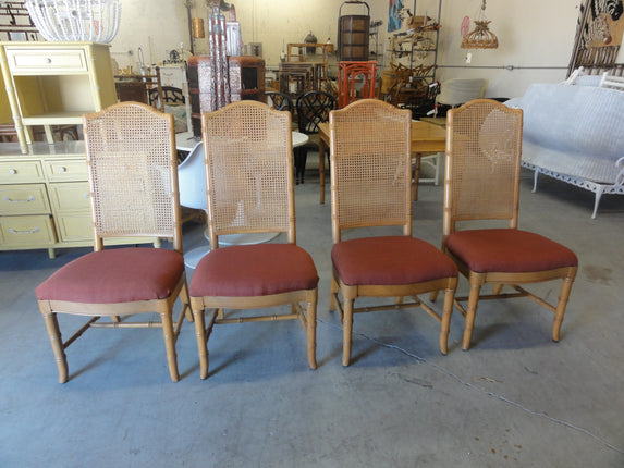 Pair of Faux Bamboo Cane Back Chairs