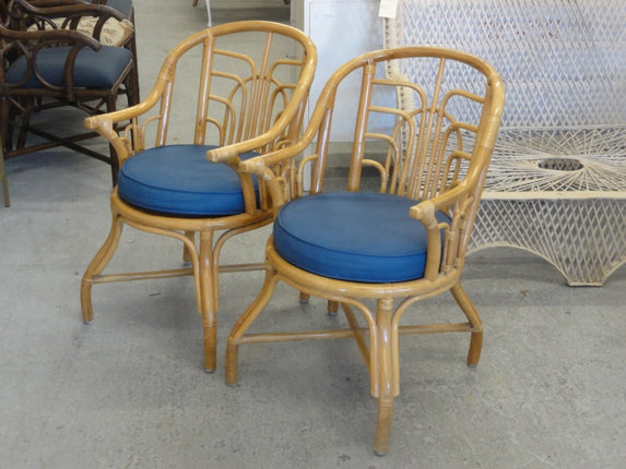 Cute Pair of Rattan Island Style Arm Chairs