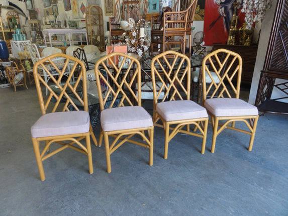 Four Cathedral Rattan Chairs