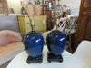 Pair of Navy Blue Ceramic Lamps