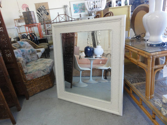 Woven Large Faux Bamboo Mirror