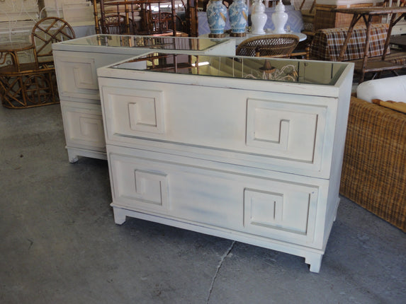 Pair of Oversized Kittinger Style Greek Key Chests