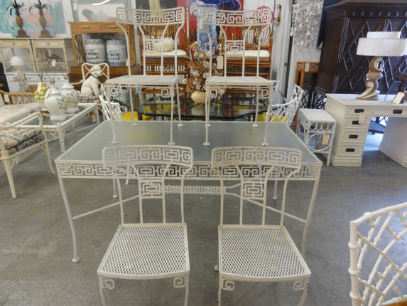 Greek Key Patio Table & Chair Set