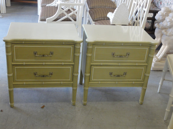 Pair of Faux Bamboo Nightstands