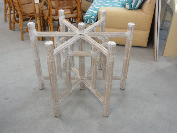 McGuire Style Rattan Glass Top Table