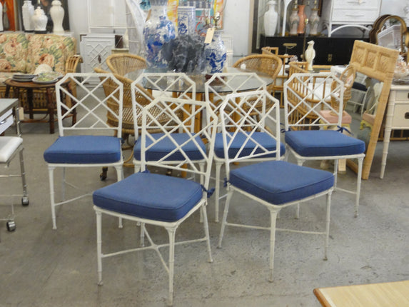 6 Brown Jordan Faux Bamboo Side Chairs