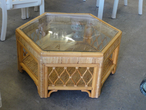 Island Time Hexagon Rattan Coffee Table