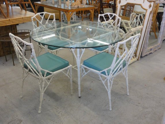 Faux Bamboo Chippendale Table & Chair Set