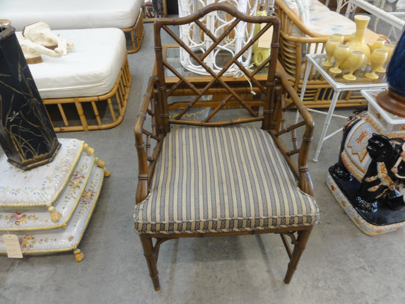 Faux Bamboo Chippendale Arm Chair
