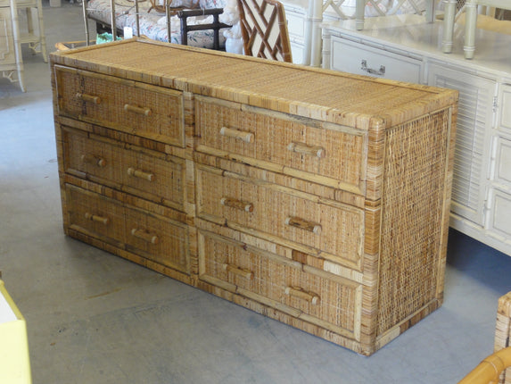 Island Style Rattan Wrapped Dresser