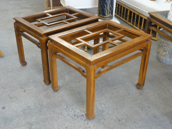 Pair of Asian Inspired Fretwork Side Tables