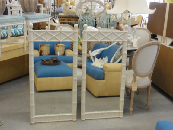 Pair of Faux Bamboo Mirrors