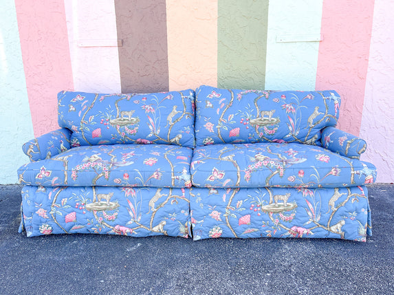 Cornflower Blue Upholstered Sofa