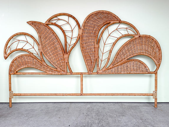 Fab Rattan Palm Leaf King Headboard