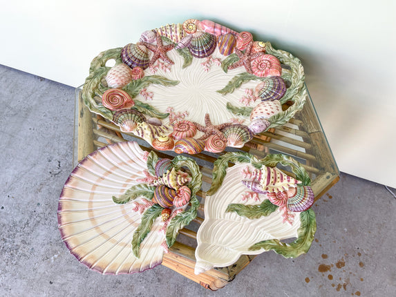 Set of Three Fitz and Floyd Oceana Platters