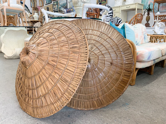 Pair of Island Chic Rattan Hats